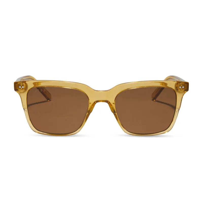 BILLIE - CITRINE CRYSTAL + BROWN + POLARIZED SUNGLASSES sold by Diff Eyewear