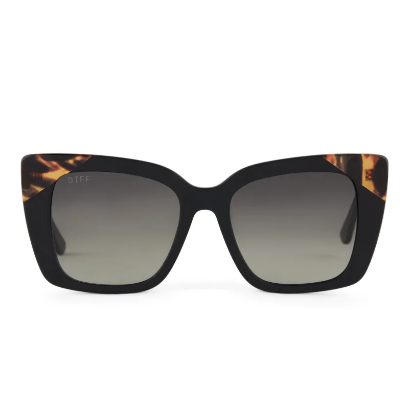 LIZZY - MATTE BLACK + GREY GRADIENT + POLARIZED SUNGLASSES sold by Diff Eyewear