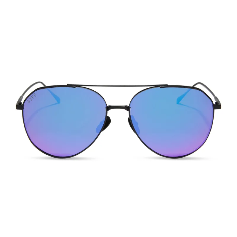 DASH - MATTE BLACK + PURPLE MIRROR + POLARIZED SUNGLASSES sold by Diff Eyewear