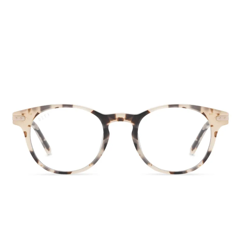TALI - CREAM TORTOISE + CLEAR GLASSES sold by Diff Eyewear