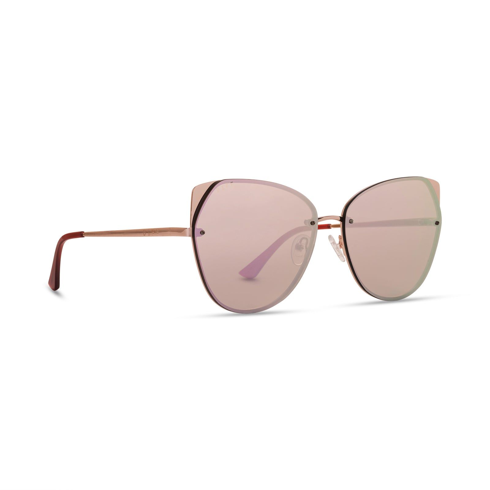 CORA - ROSE GOLD + CHERRY BLOSSOM MIRROR SUNGLASSES sold by Diff Eyewear product image thumbnail 2