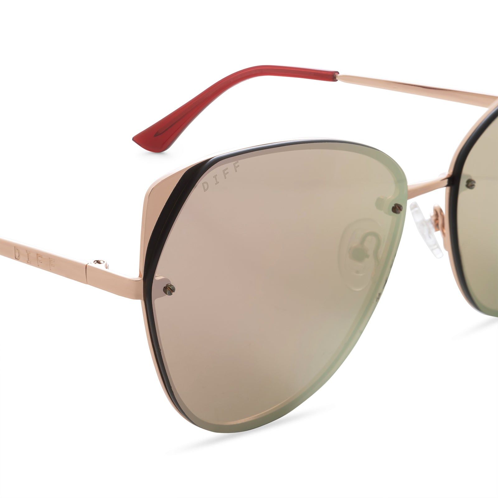 CORA - ROSE GOLD + CHERRY BLOSSOM MIRROR SUNGLASSES sold by Diff Eyewear product image thumbnail 3