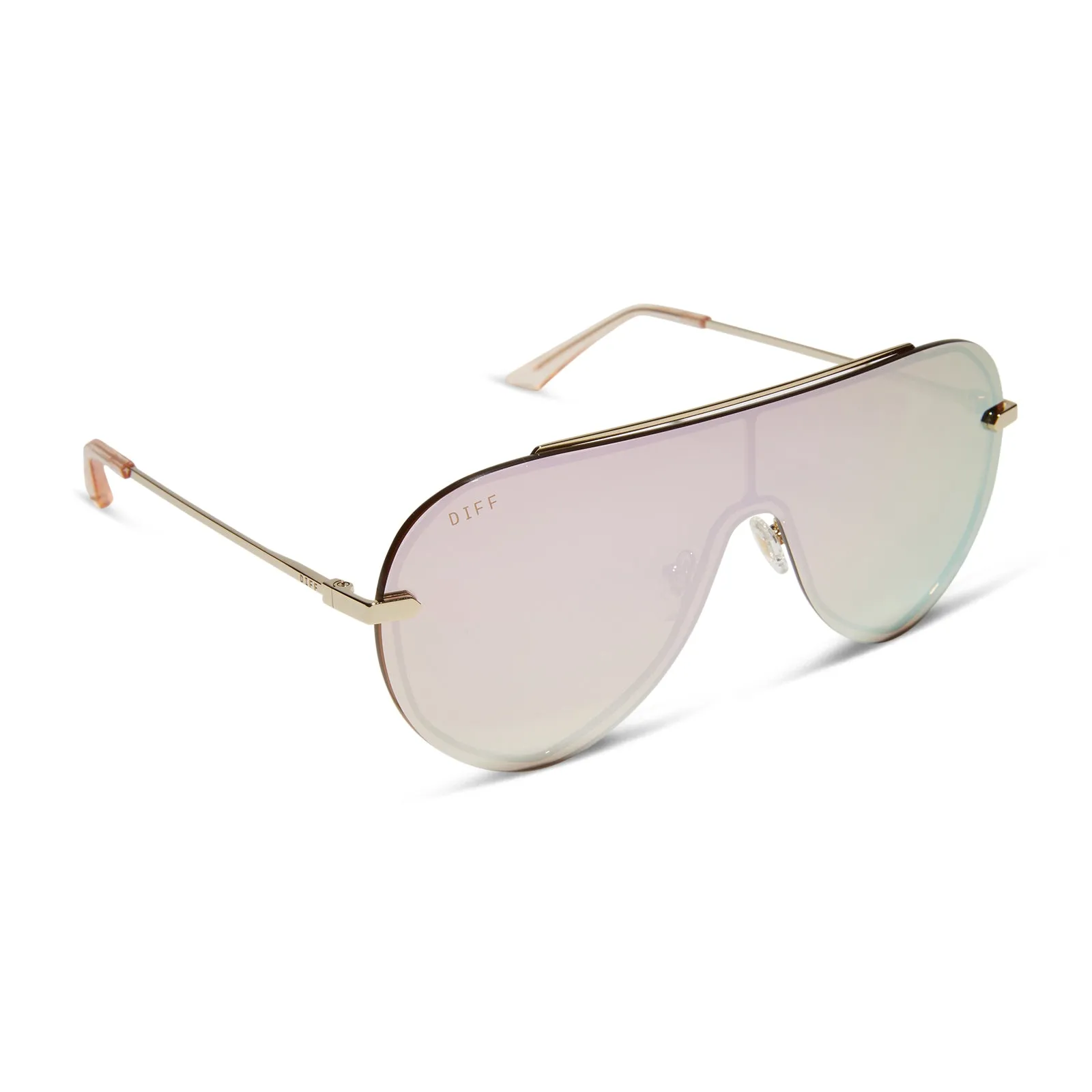 IMANI - GOLD + CHERRY BLOSSOM MIRROR SUNGLASSES sold by Diff Eyewear product image thumbnail 2