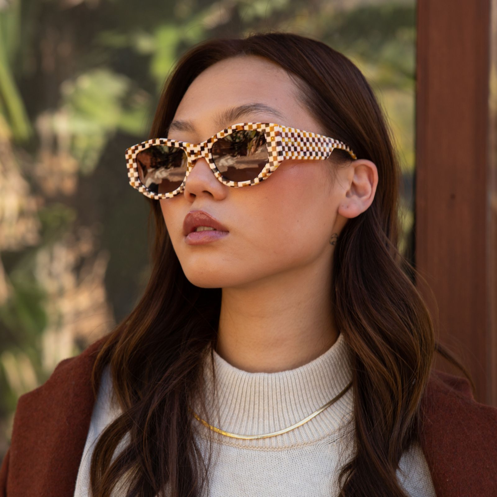 ZOE - CHESTNUT WEAVE + BROWN GRADIENT SUNGLASSES sold by Diff Eyewear product image thumbnail 5