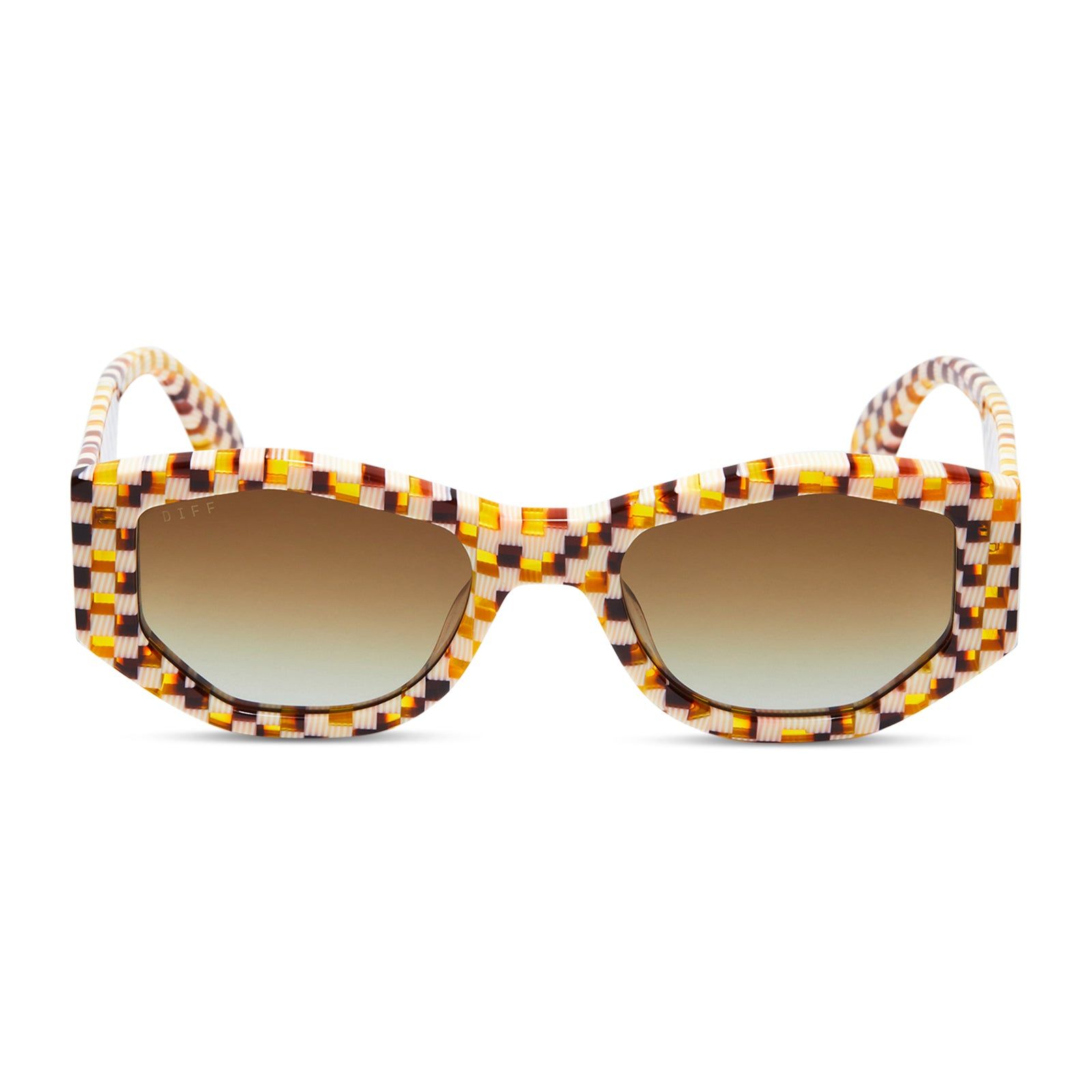 ZOE - CHESTNUT WEAVE + BROWN GRADIENT SUNGLASSES sold by Diff Eyewear