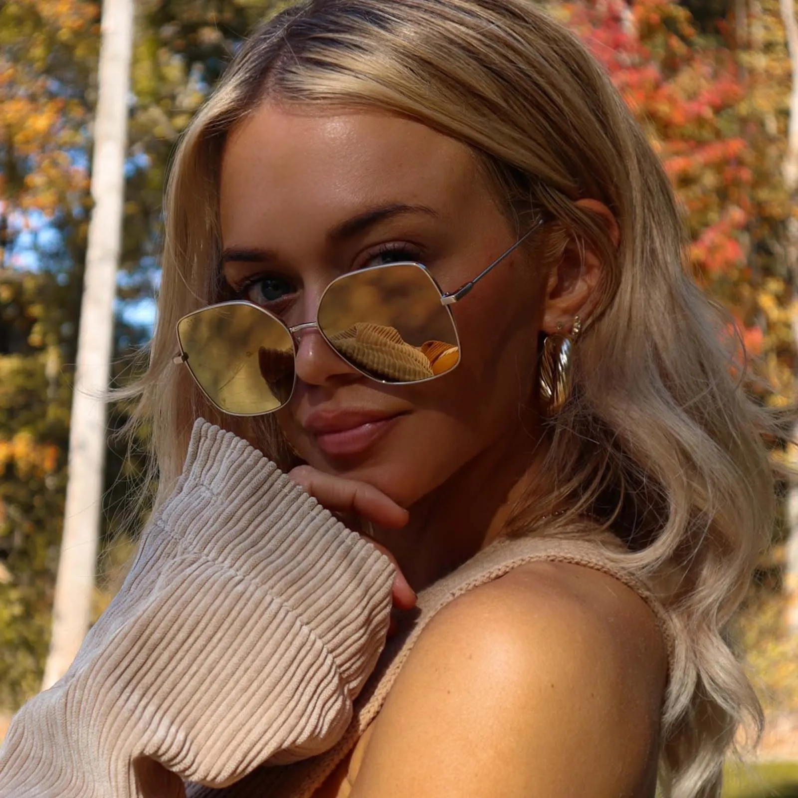IRIS - BRUSHED GOLD + BRONZE MIRROR SUNGLASSES sold by Diff Eyewear product image thumbnail 5
