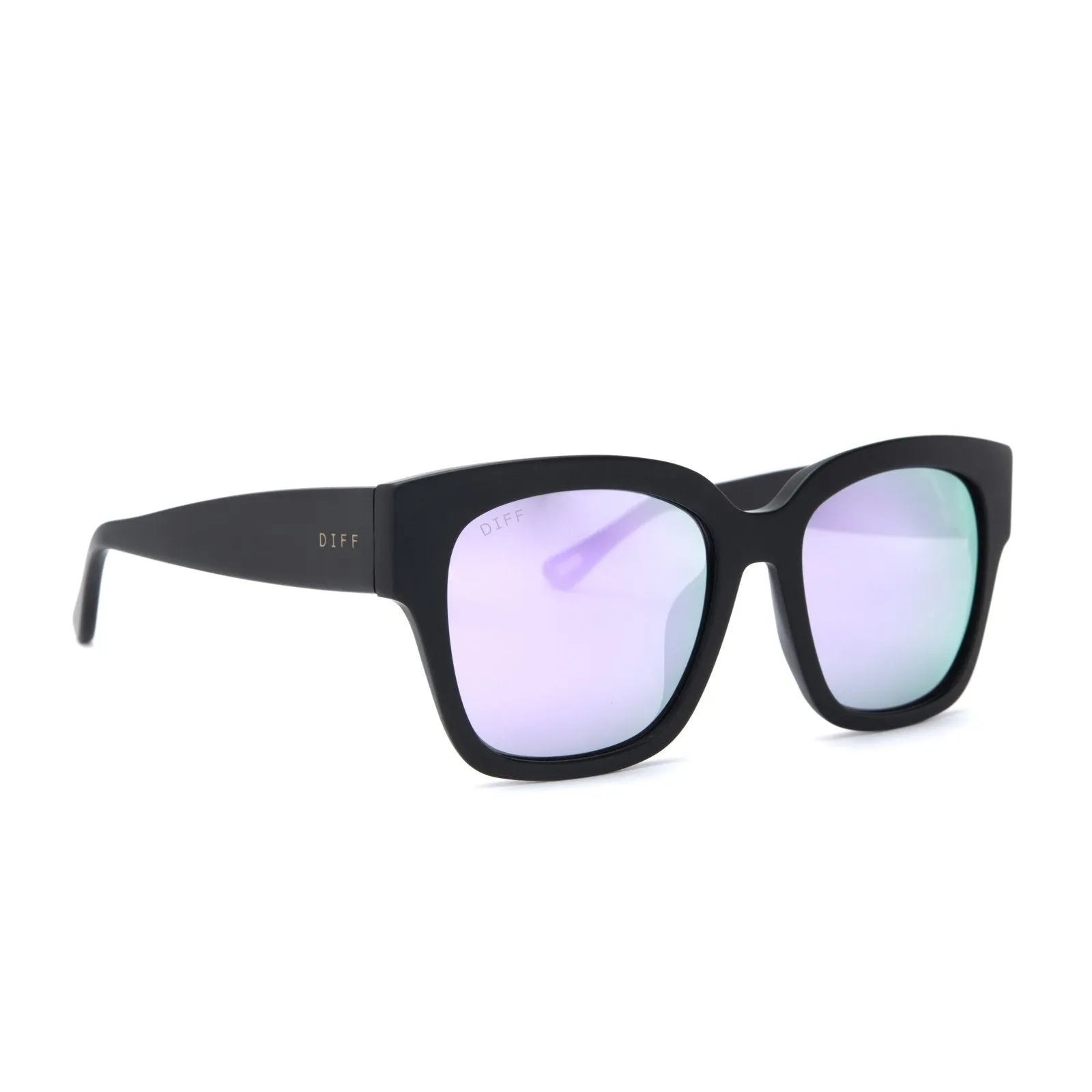 BELLA II - MATTE BLACK + LAVENDER FLASH SUNGLASSES sold by Diff Eyewear product image thumbnail 4