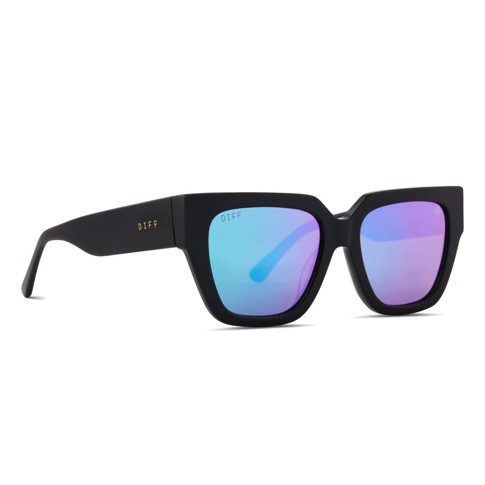REMI II - MATTE BLACK + PURPLE MIRROR SUNGLASSES sold by Diff Eyewear product image thumbnail 2