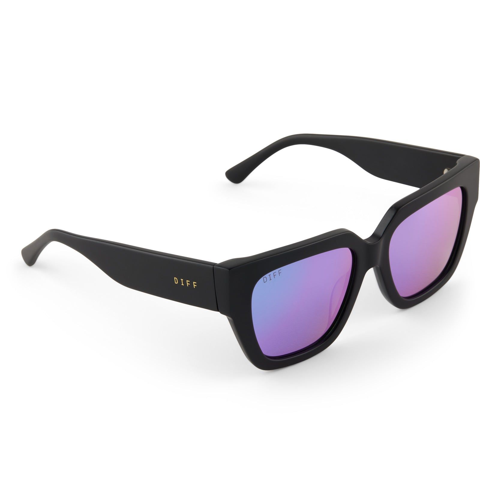 REMI II - MATTE BLACK + PURPLE MIRROR SUNGLASSES sold by Diff Eyewear product image thumbnail 4