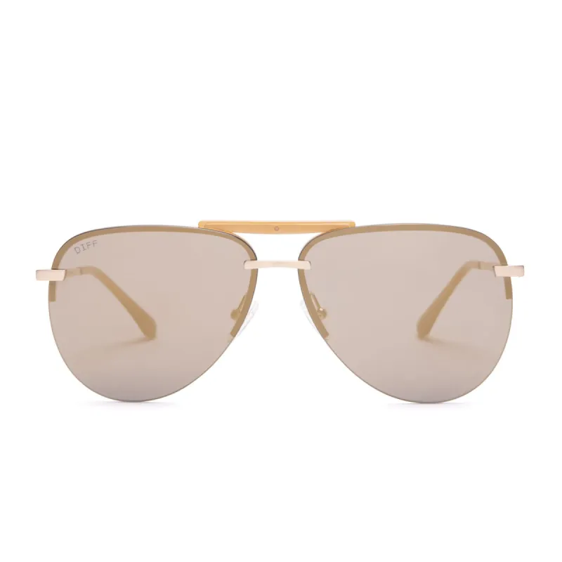TAHOE - BRUSHED GOLD + GOLD MIRROR SUNGLASSES sold by Diff Eyewear