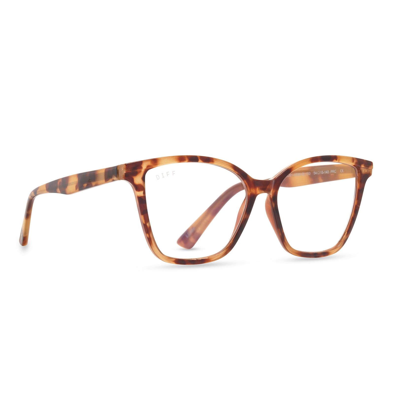 LEAH - SOLSTICE TORTOISE + CLEAR GLASSES sold by Diff Eyewear product image thumbnail 2