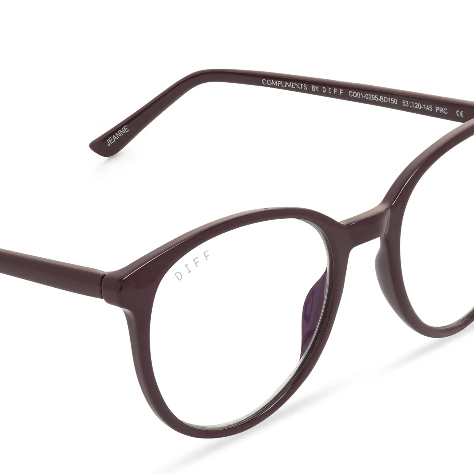 JEANNE - BURGUNDY + BLUE LIGHT READERS sold by Diff Eyewear product image thumbnail 3