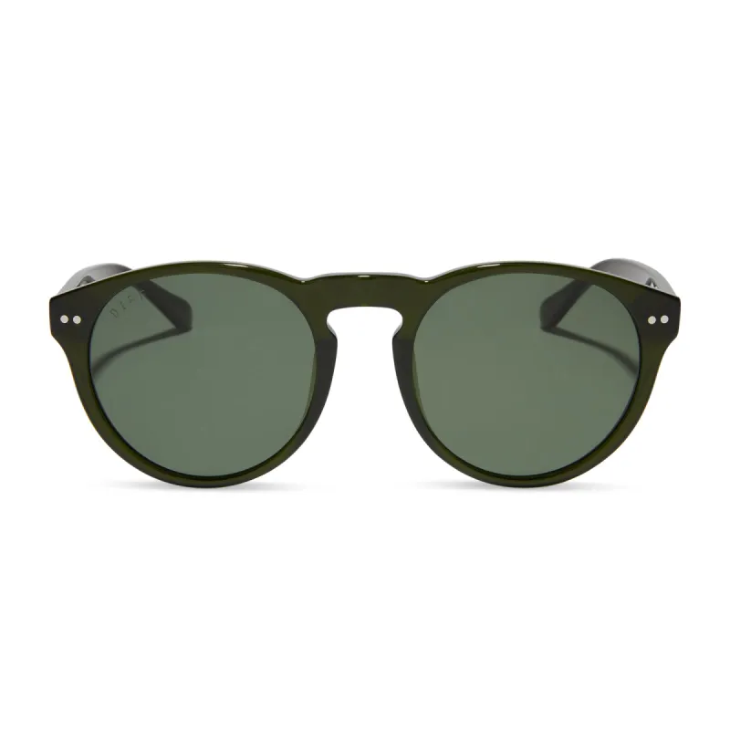 CODY XL - DARK OLIVE CRYSTAL + G15 + POLARIZED SUNGLASSES sold by Diff Eyewear