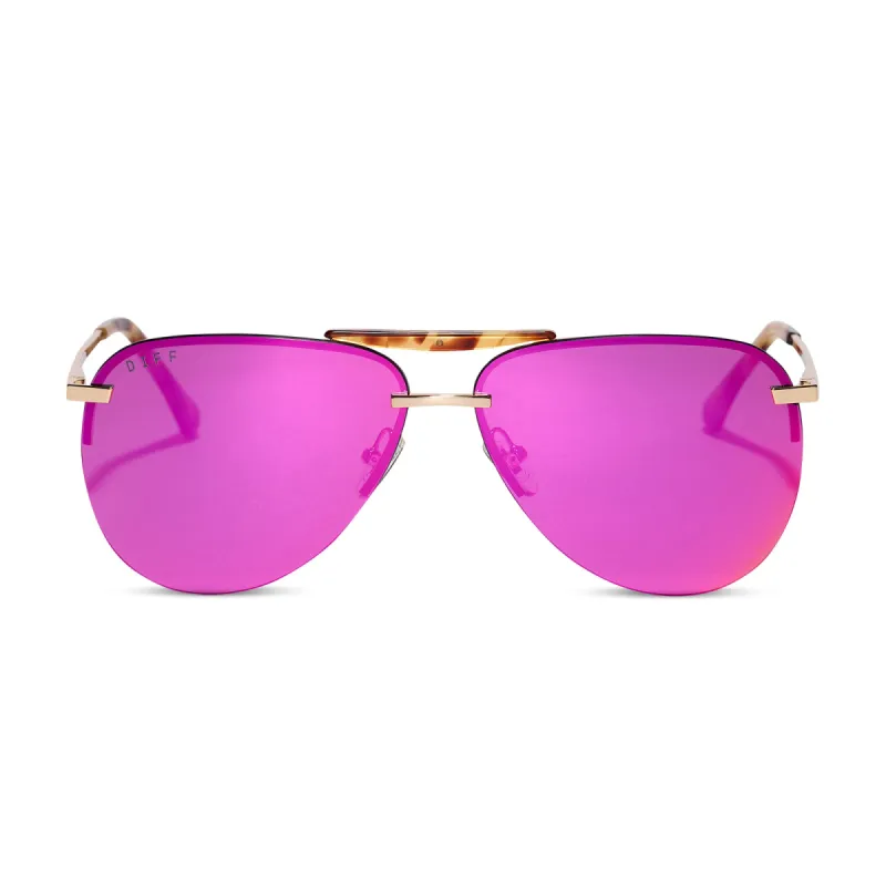 TAHOE - GOLD + PINK MIRROR SUNGLASSES sold by Diff Eyewear