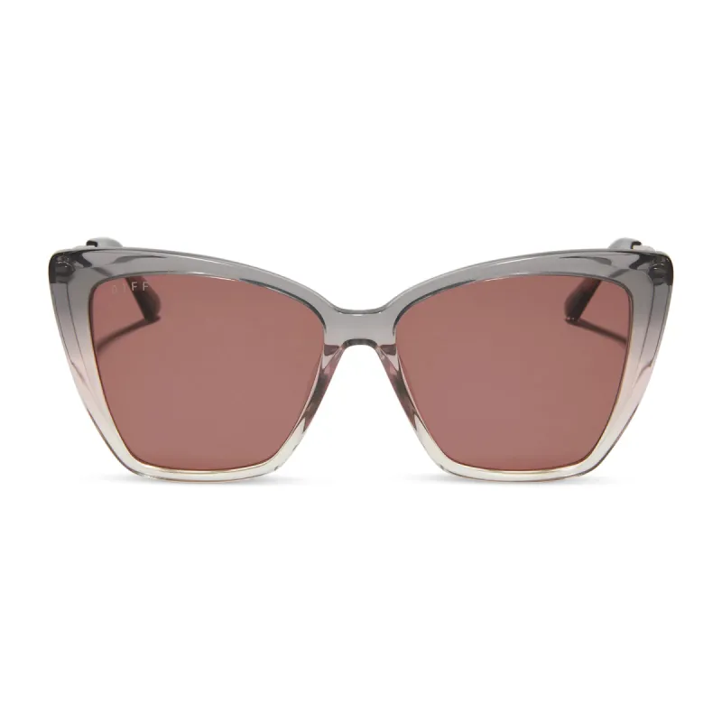 BECKY II - SMOKE ROSE CRYSTAL OMBRE + MAUVE + POLARIZED SUNGLASSES sold by Diff Eyewear