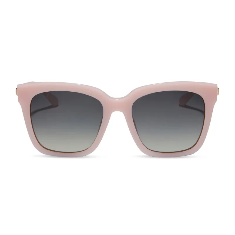 BELLA - PINK VELVET + GREY GRADIENT SILVER FLASH SUNGLASSES sold by Diff Eyewear