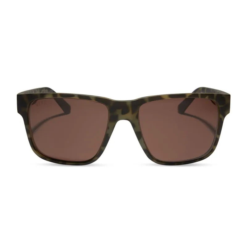ACE - MATTE OLIVE GREEN TORTOISE + SOLID BROWN + POLARIZED SUNGLASSES sold by Diff Eyewear