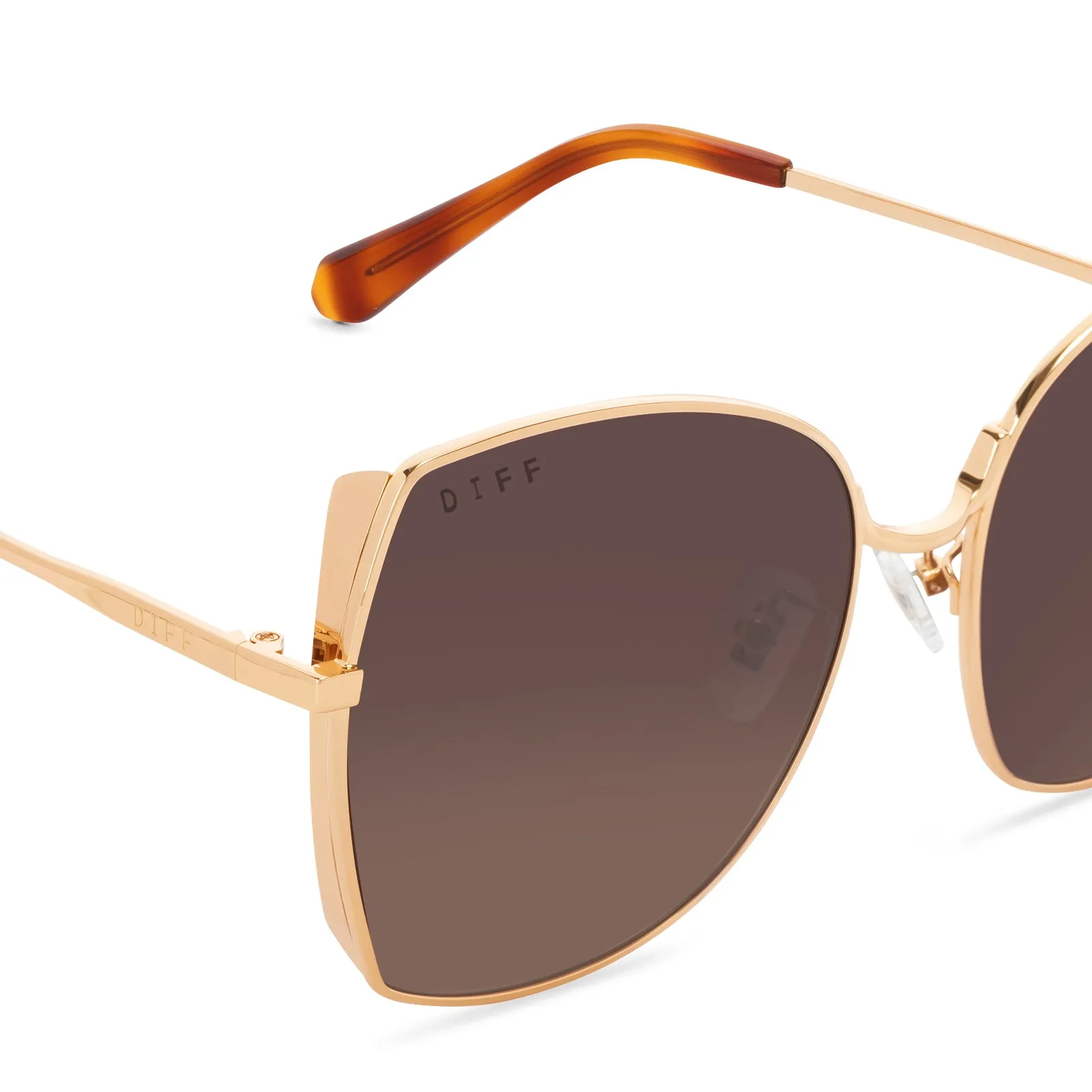 DONNA - GOLD + BROWN GRADIENT SUNGLASSES sold by Diff Eyewear product image thumbnail 2