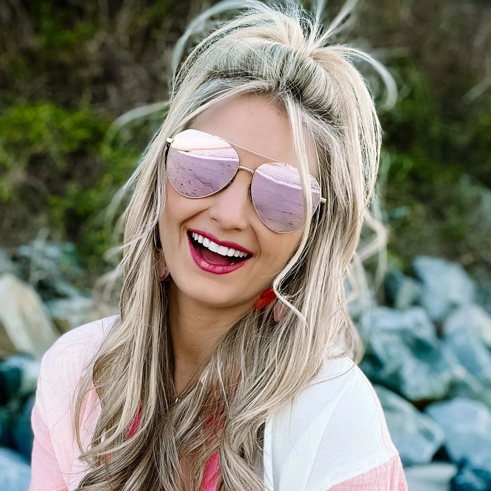 DASH - GOLD + CHERRY BLOSSOM MIRROR SUNGLASSES sold by Diff Eyewear product image thumbnail 5