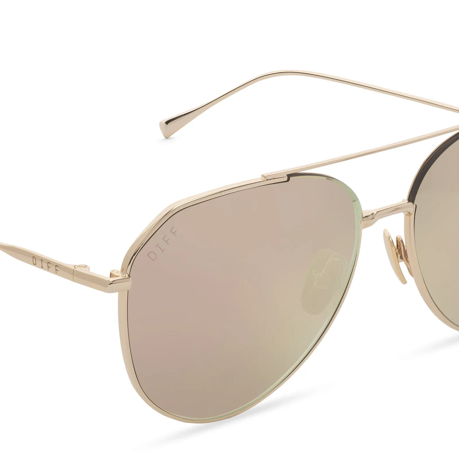 DASH - GOLD + CHERRY BLOSSOM MIRROR SUNGLASSES sold by Diff Eyewear product image thumbnail 3