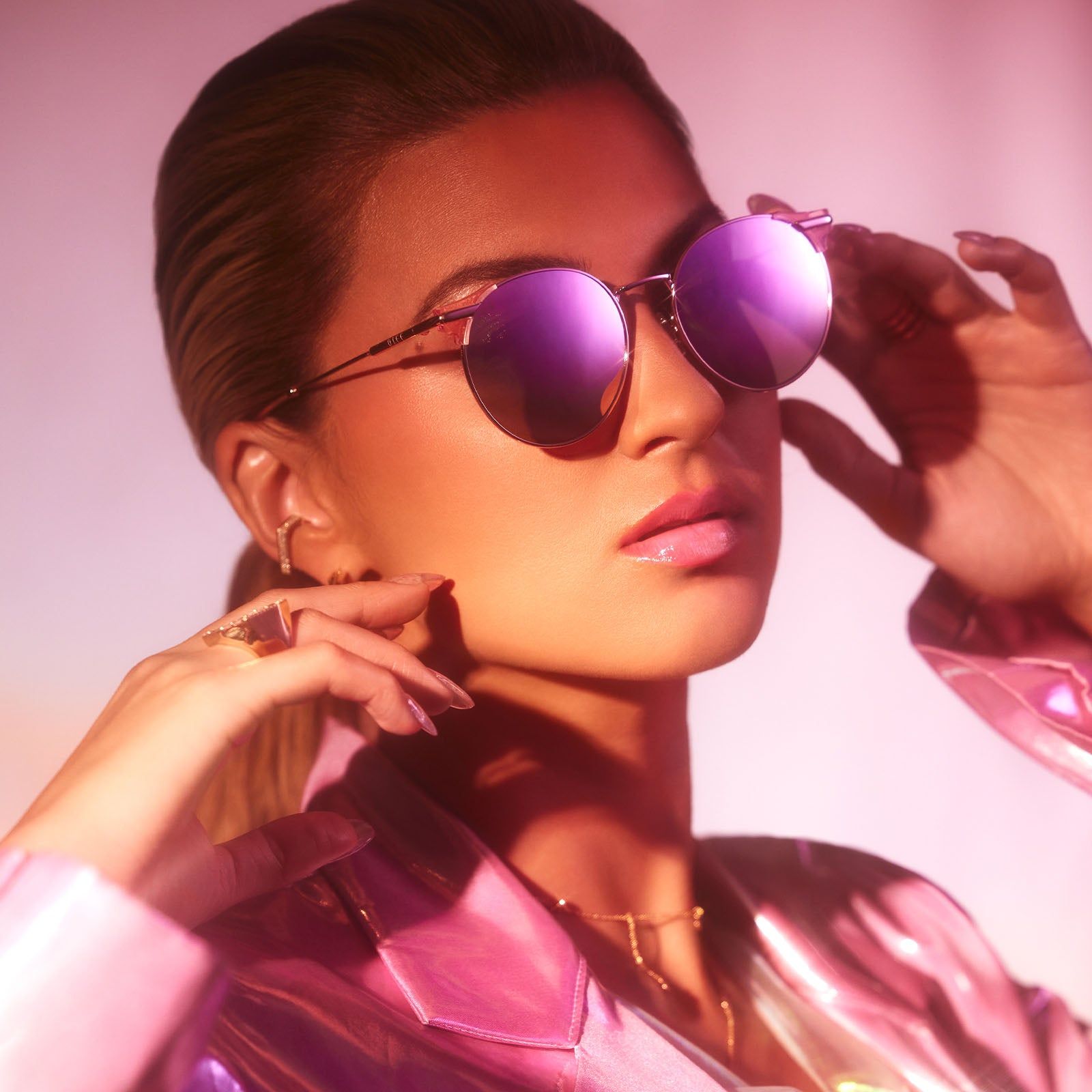 TORI KELLY - SHINE ON + ROSE GOLD + CHERRY BLOSSOM SUNGLASSES sold by Diff Eyewear product image thumbnail 5