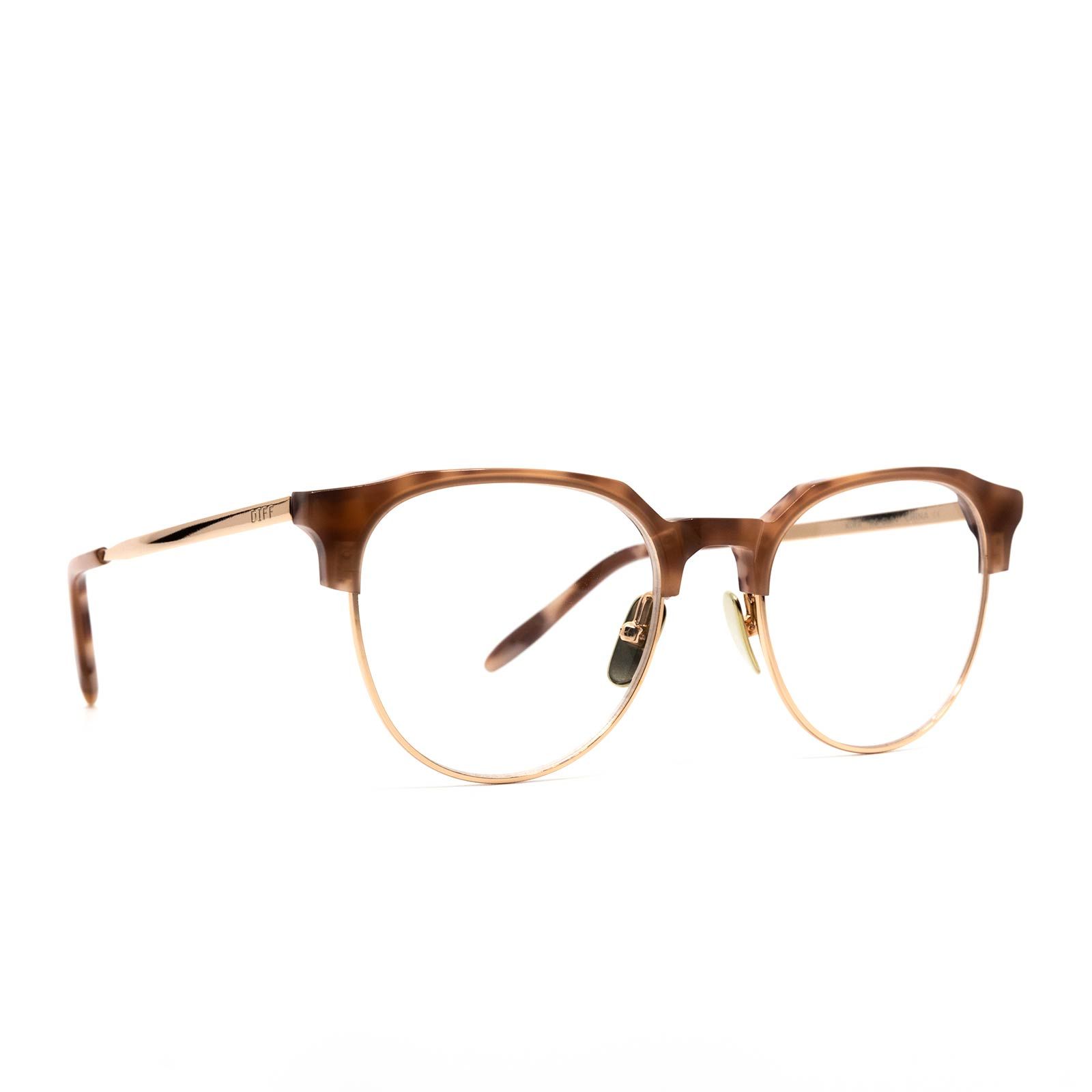 KIRA - ROSE GOLD + PLUM TORTOISE +BLUE LIGHT TECHNOLOGY CLEAR GLASSES sold by Diff Eyewear product image thumbnail 2