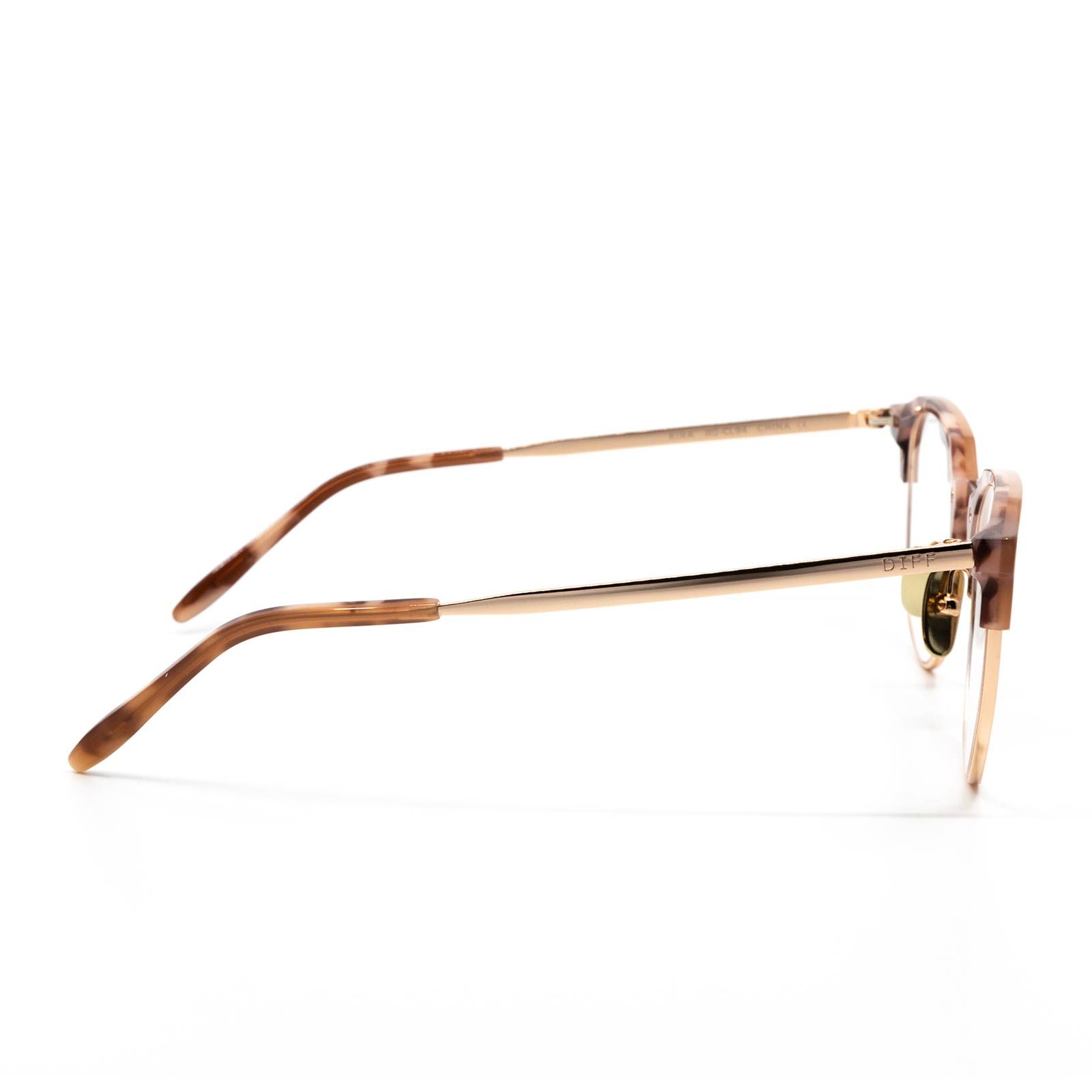 KIRA - ROSE GOLD + PLUM TORTOISE +BLUE LIGHT TECHNOLOGY CLEAR GLASSES sold by Diff Eyewear product image thumbnail 3