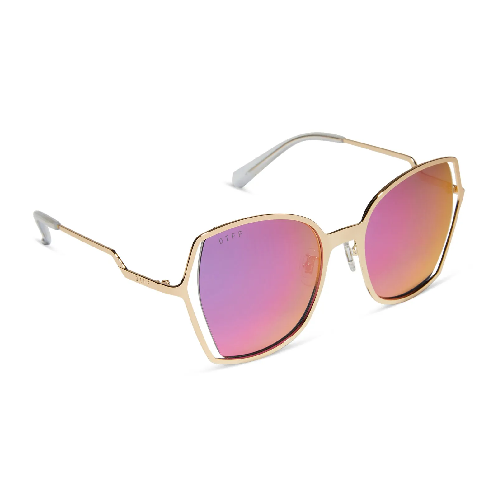 DONNA III - GOLD + PINK RUSH MIRROR SUNGLASSES sold by Diff Eyewear product image thumbnail 2