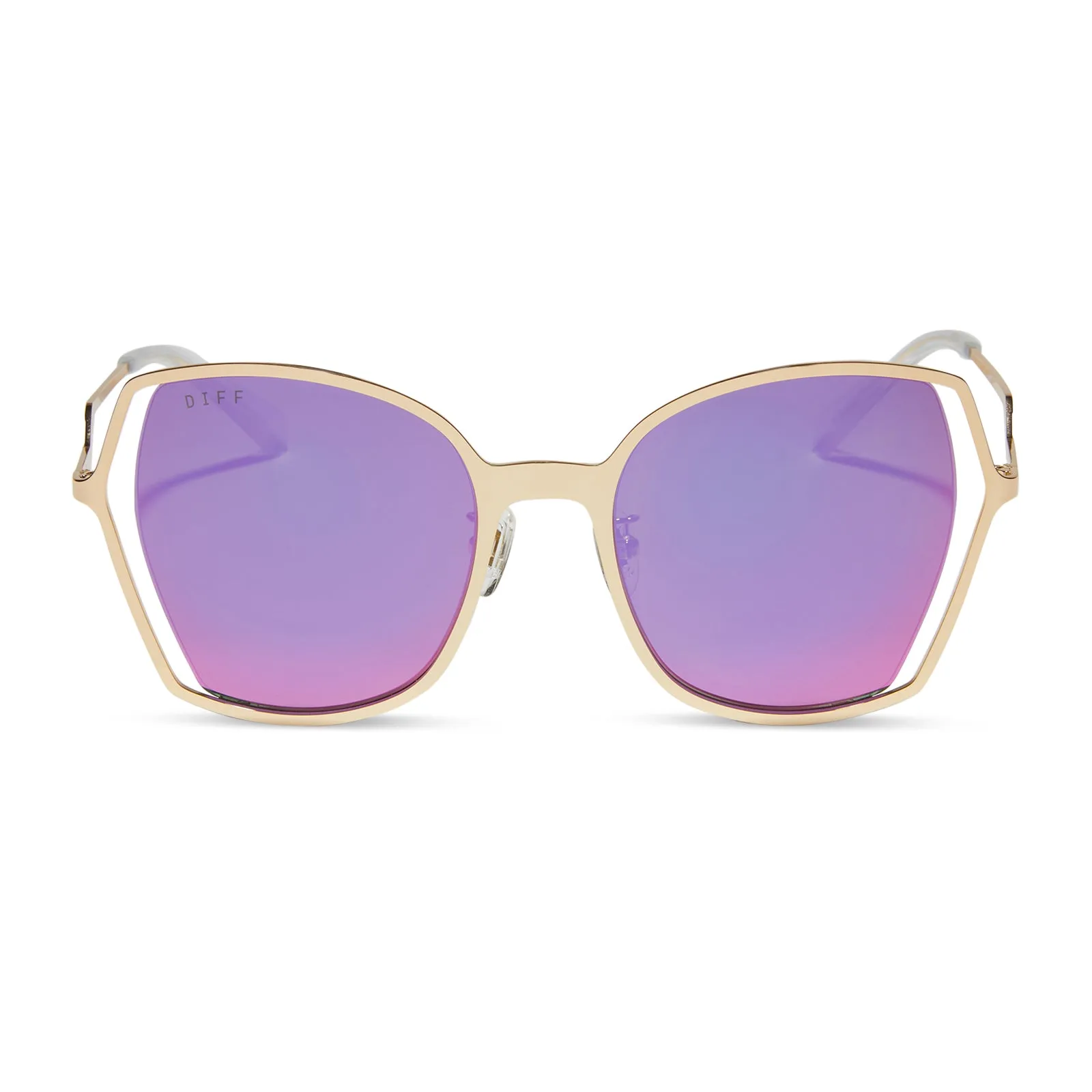 DONNA III - GOLD + PINK RUSH MIRROR SUNGLASSES sold by Diff Eyewear