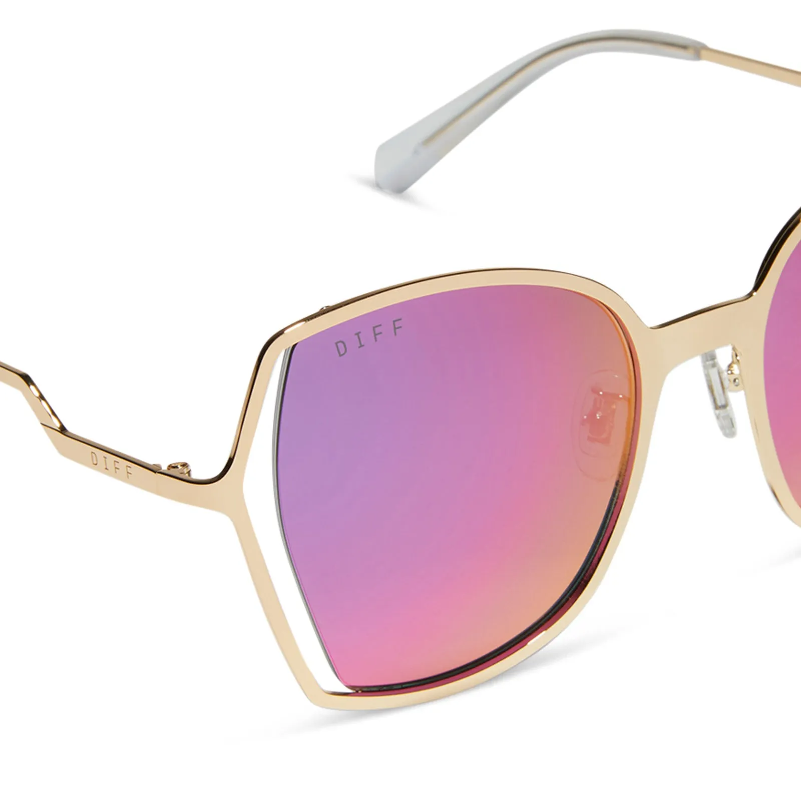 DONNA III - GOLD + PINK RUSH MIRROR SUNGLASSES sold by Diff Eyewear product image thumbnail 4