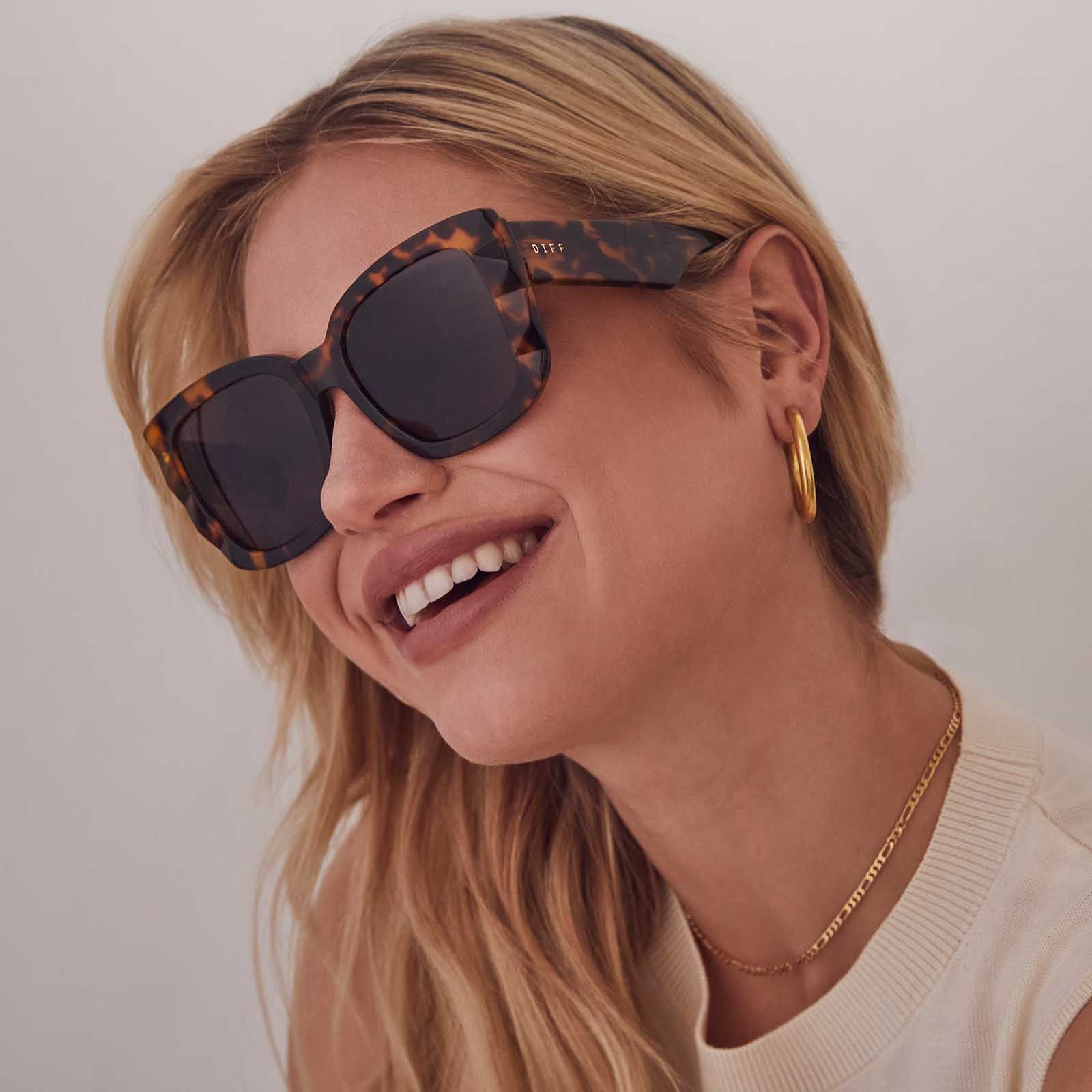 DANA - AMBER TORTOISE + GREY POLARIZED SUNGLASSES sold by Diff Eyewear product image thumbnail 5