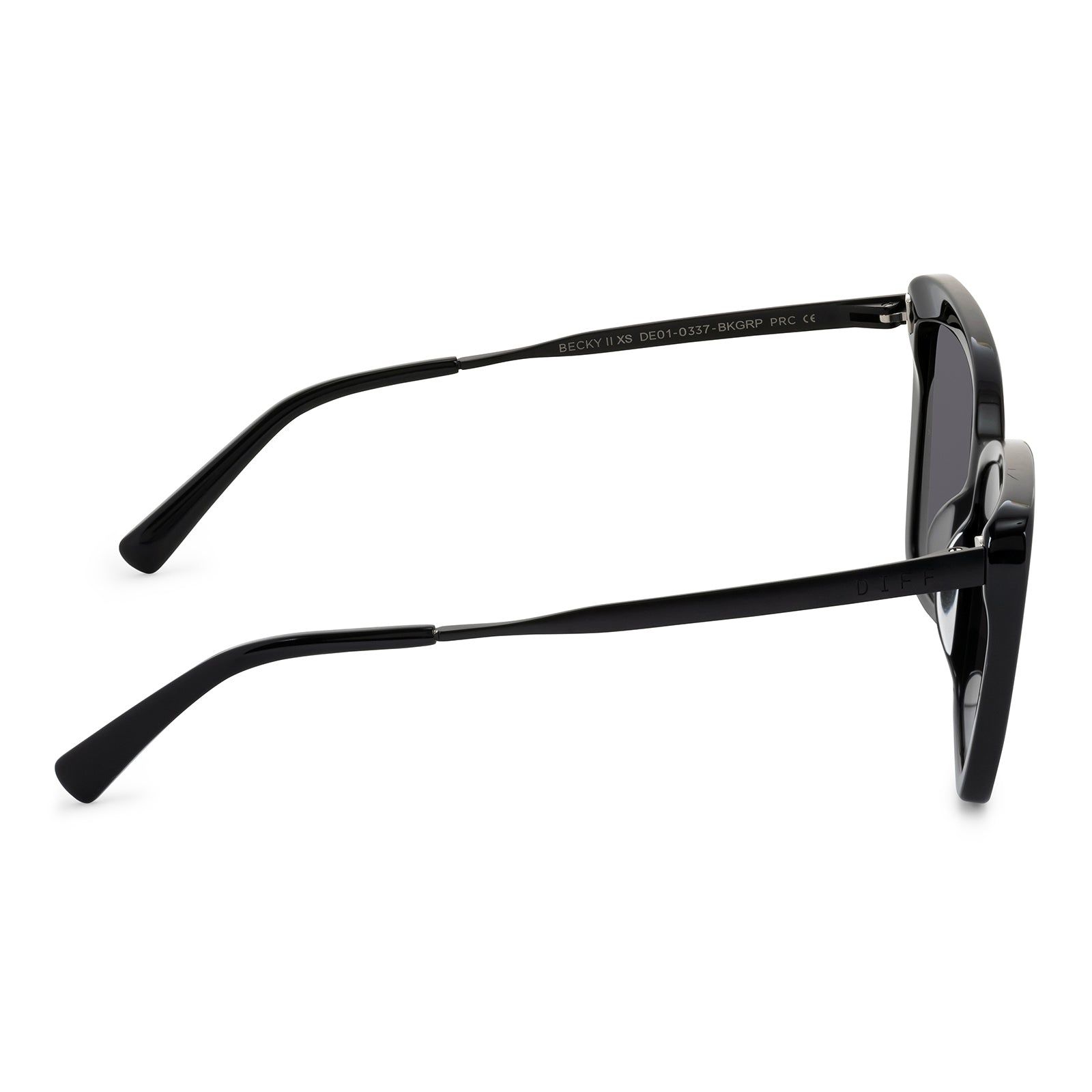 BECKY II XS - BLACK + GREY + POLARIZED SUNGLASSES sold by Diff Eyewear product image thumbnail 4