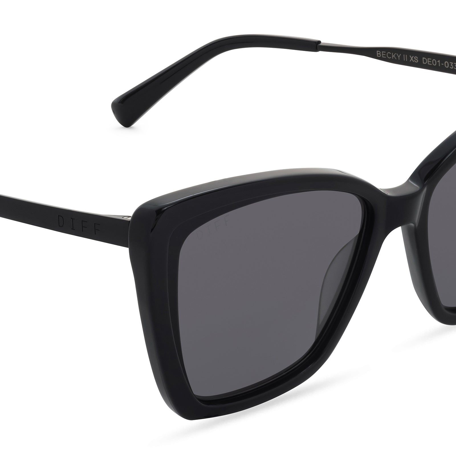 BECKY II XS - BLACK + GREY + POLARIZED SUNGLASSES sold by Diff Eyewear product image thumbnail 3