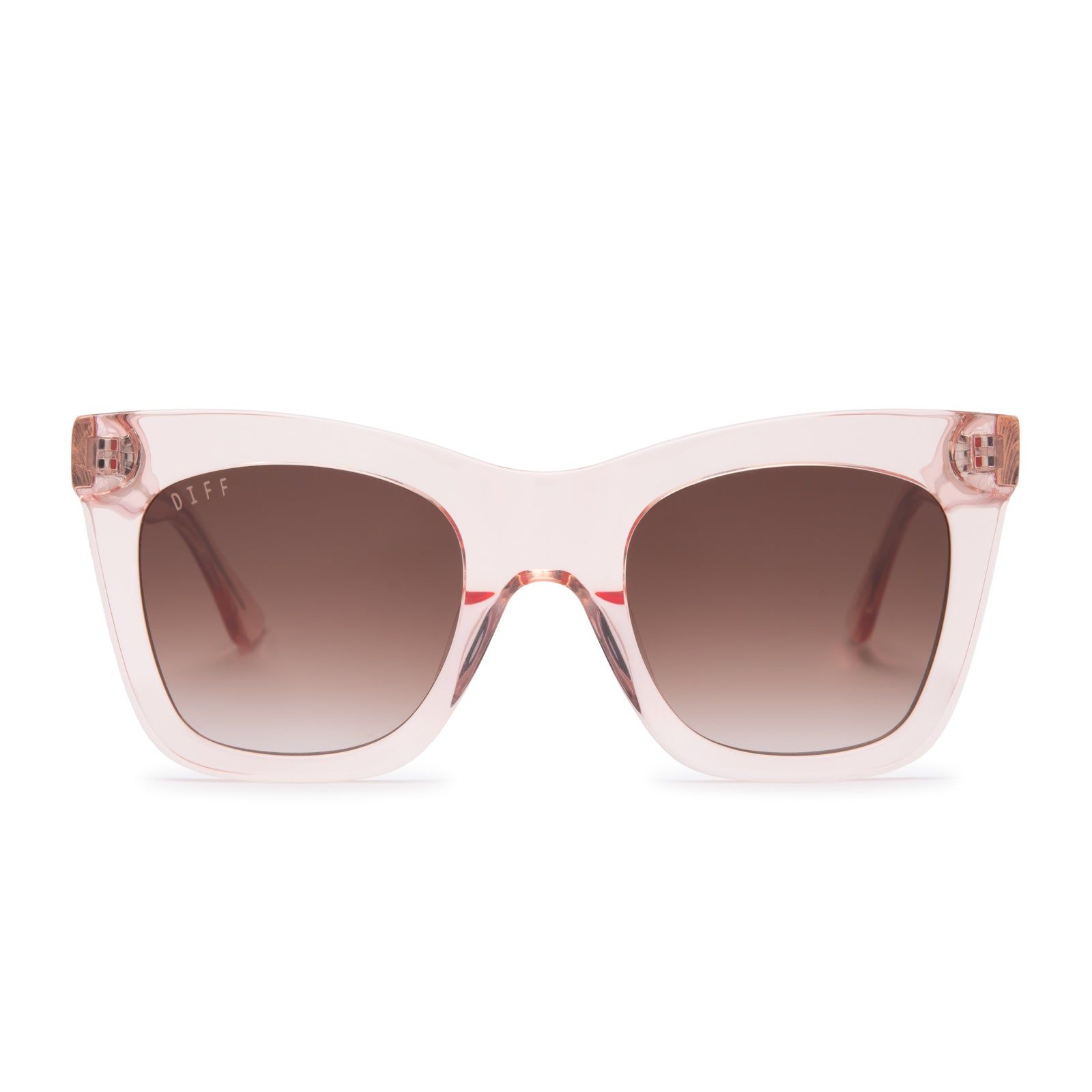 KAIA - LIGHT PINK CRYSTAL + BROWN GRADIENT SUNGLASSES sold by Diff Eyewear