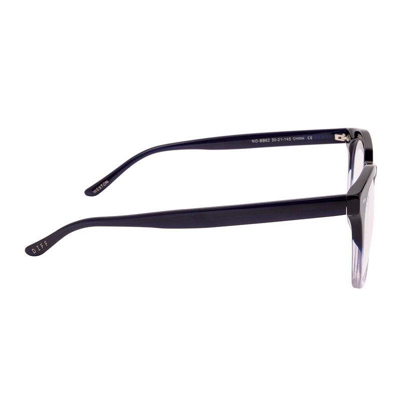 WESTON - NAVY OMBRE + BLUE LIGHT TECHNOLOGY CLEAR GLASSES sold by Diff Eyewear product image thumbnail 3