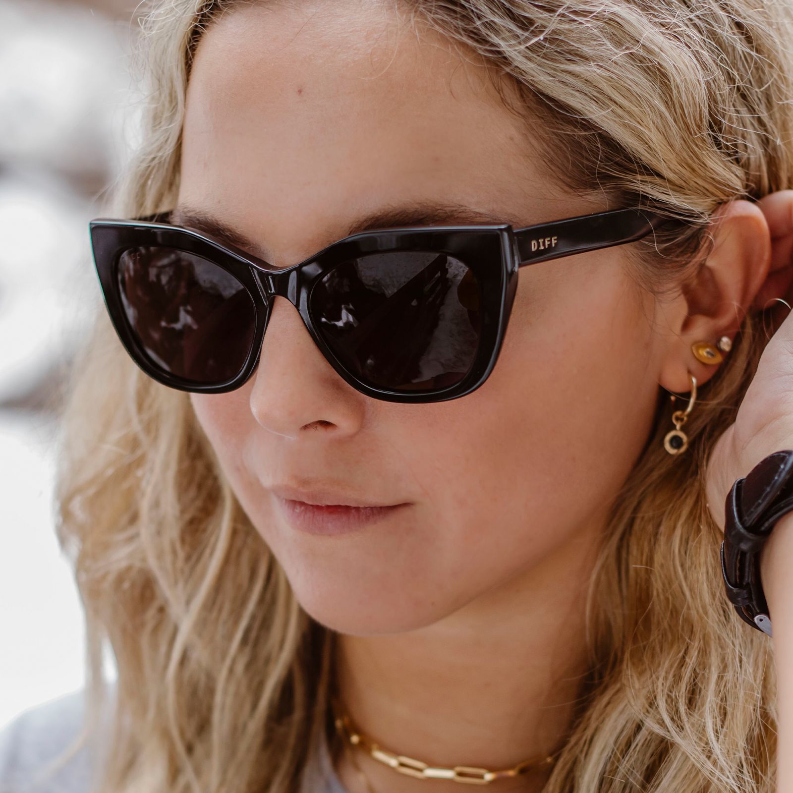 GEORGIA - BLACK + GREY SUNGLASSES sold by Diff Eyewear product image thumbnail 5