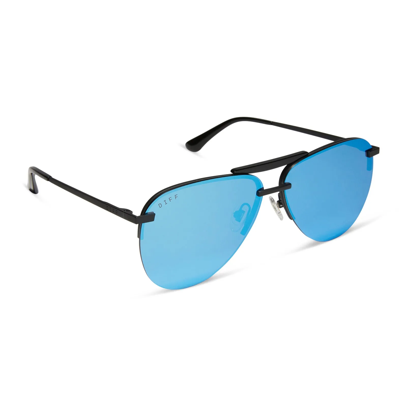 KALEE ROGERS - TAHOE + MATTE BLACK + BLUE MIRROR SUNGLASSES sold by Diff Eyewear product image thumbnail 2
