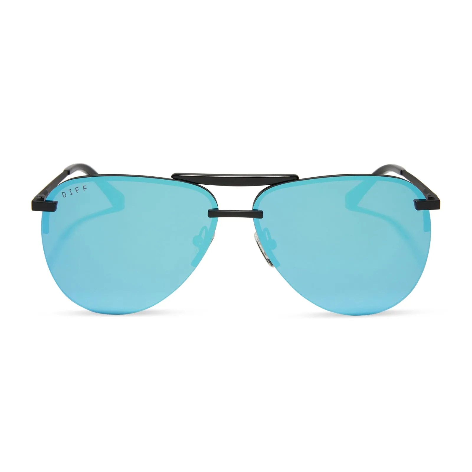 KALEE ROGERS - TAHOE + MATTE BLACK + BLUE MIRROR SUNGLASSES sold by Diff Eyewear
