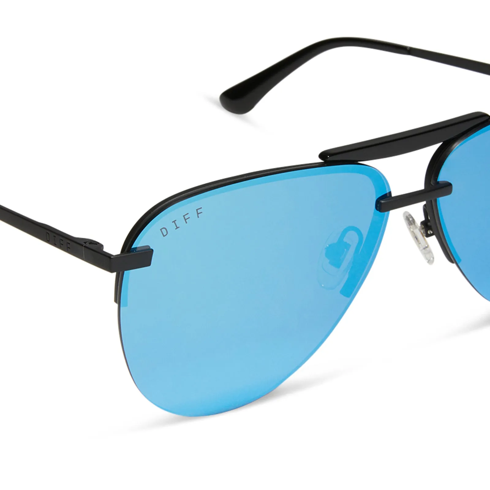 KALEE ROGERS - TAHOE + MATTE BLACK + BLUE MIRROR SUNGLASSES sold by Diff Eyewear product image thumbnail 4