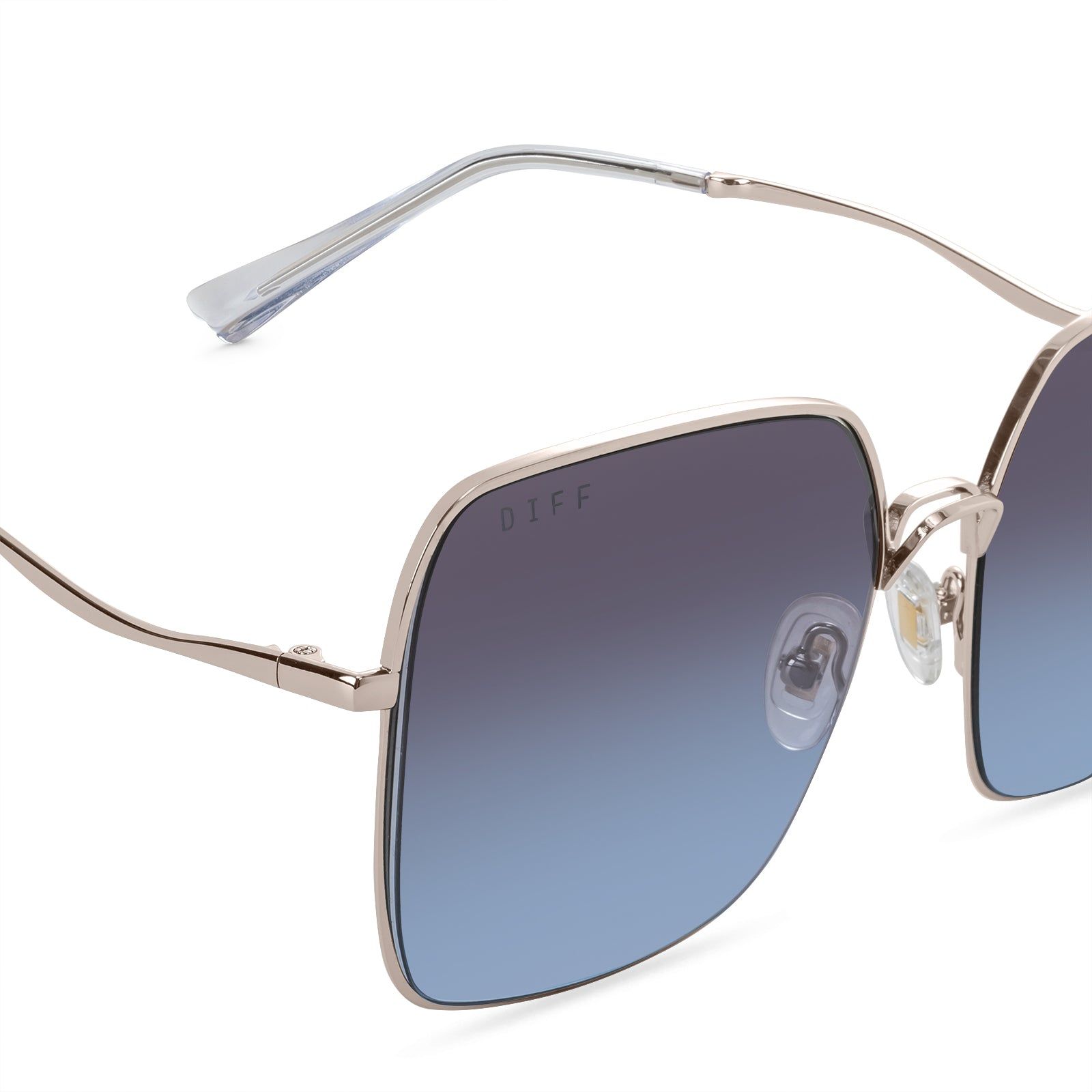 CLARA - SILVER + BLUE GRADIENT SUNGLASSES sold by Diff Eyewear product image thumbnail 3