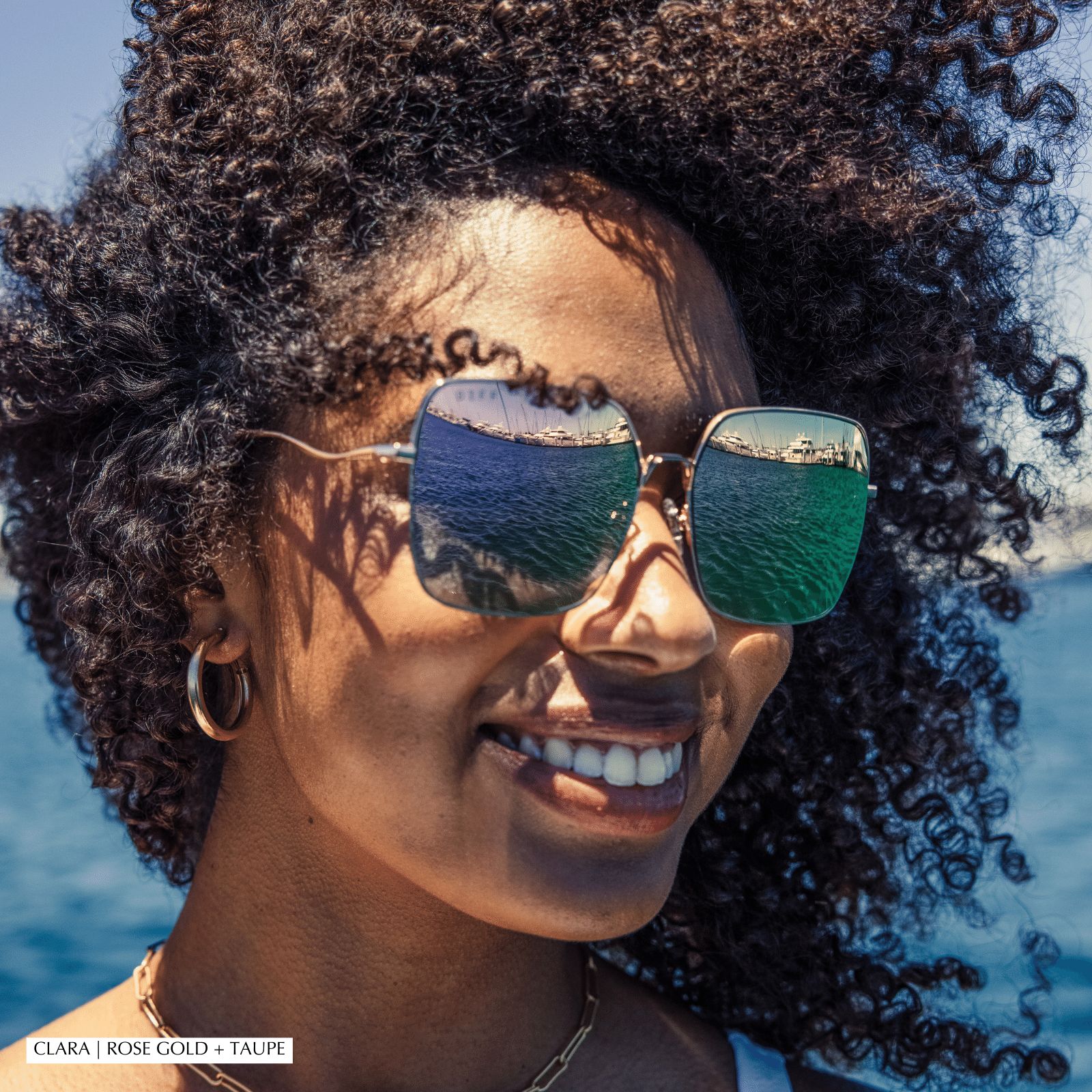 CLARA - SILVER + BLUE GRADIENT SUNGLASSES sold by Diff Eyewear product image thumbnail 6