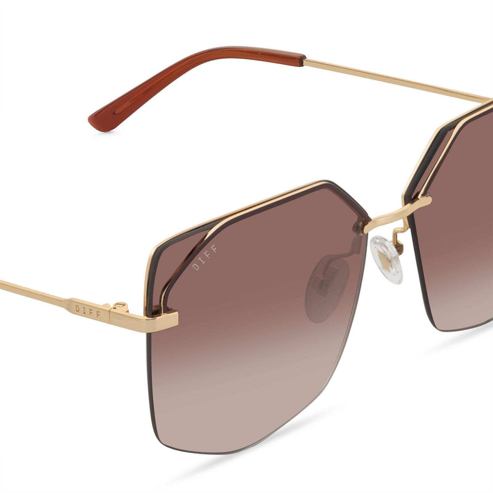 BREE - GOLD + BROWN GRADIENT SHARP SUNGLASSES sold by Diff Eyewear product image thumbnail 4