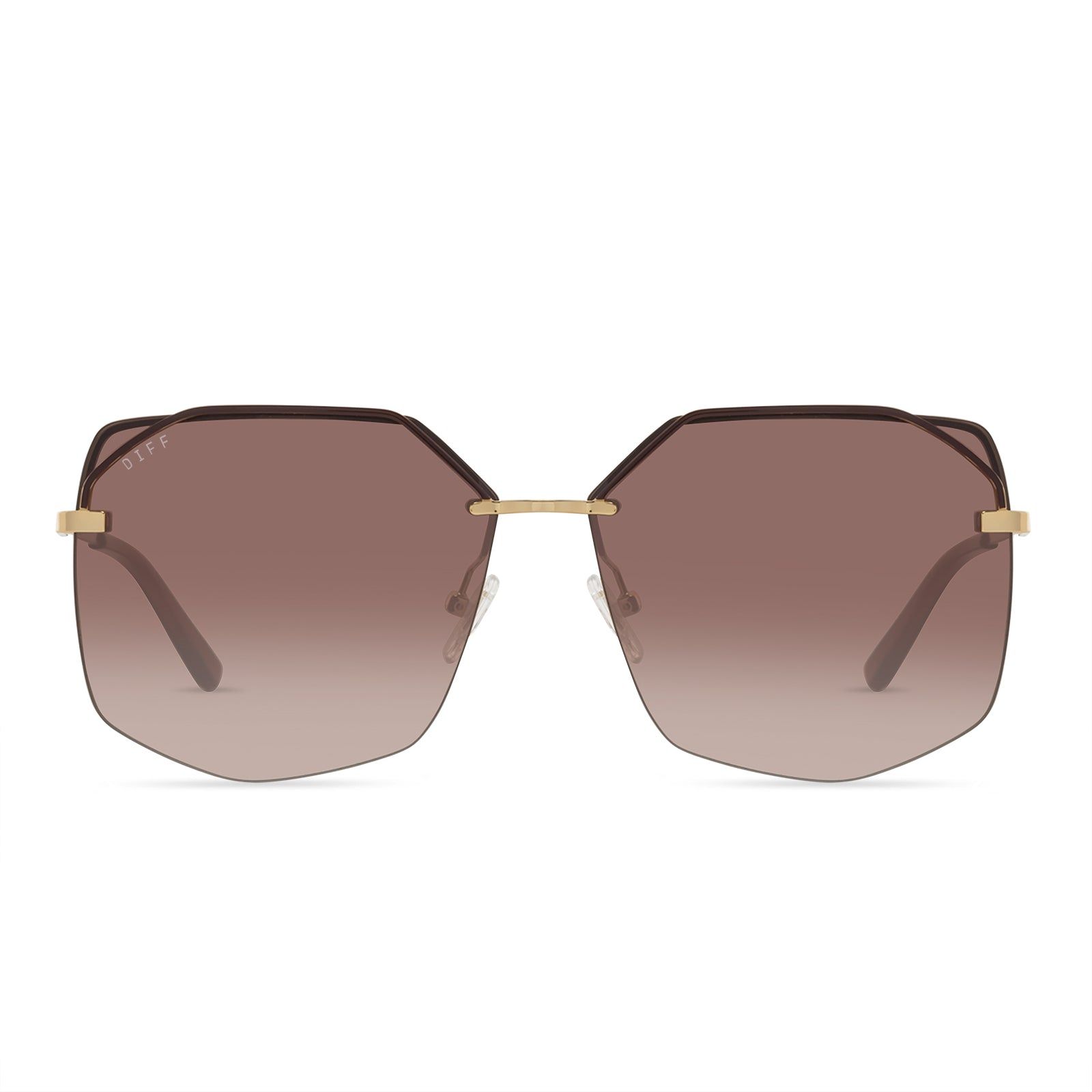 BREE - GOLD + BROWN GRADIENT SHARP SUNGLASSES sold by Diff Eyewear