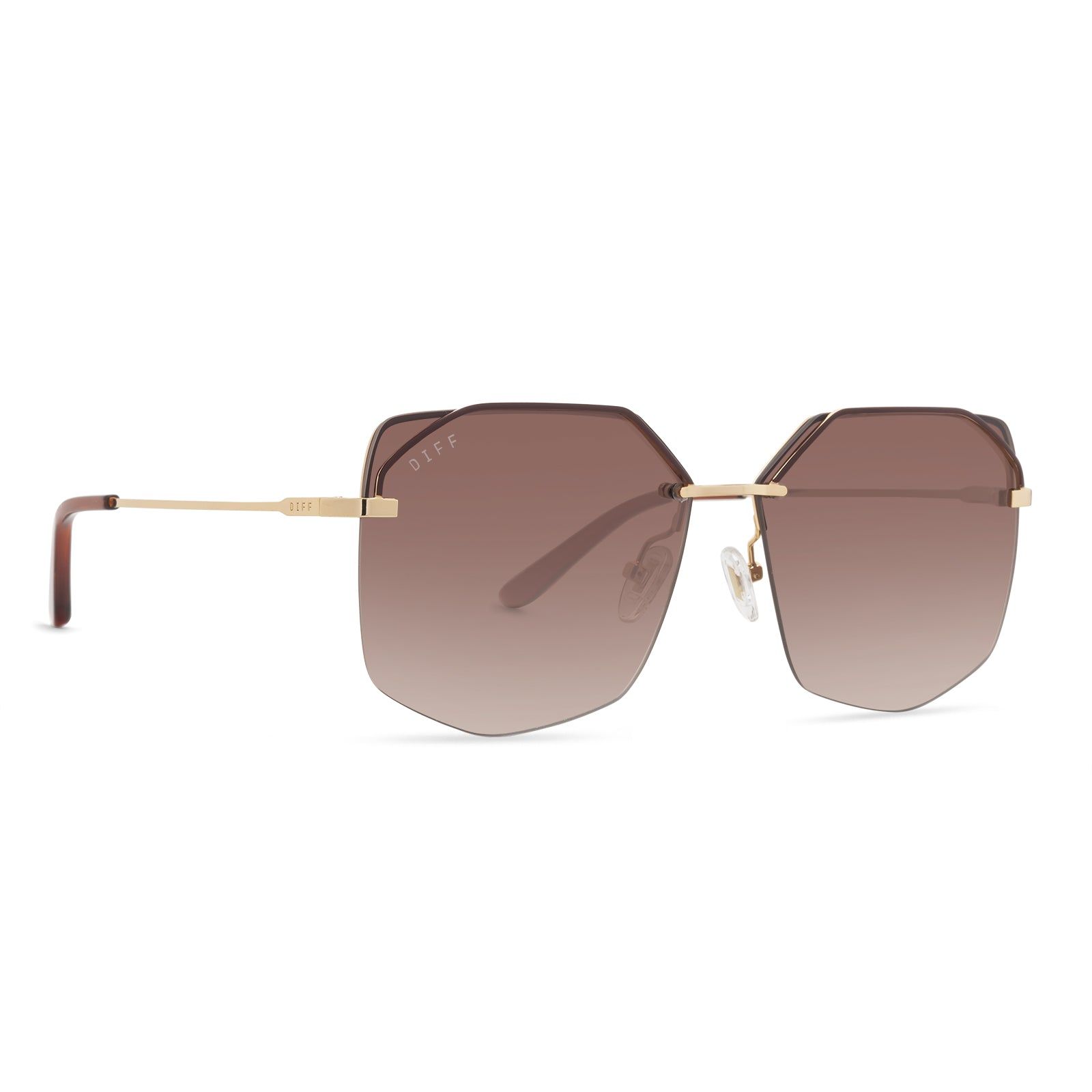 BREE - GOLD + BROWN GRADIENT SHARP SUNGLASSES sold by Diff Eyewear product image thumbnail 2
