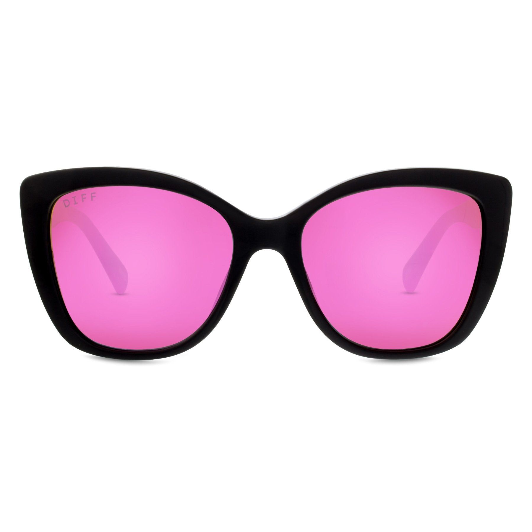 RUBY - BLACK + PINK MIRROR + POLARIZED SUNGLASSES sold by Diff Eyewear