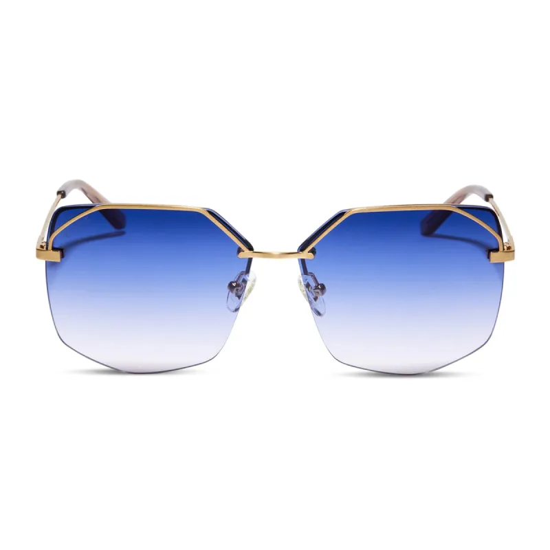 BREE - BRUSHED GOLD + LAVENDER ROSE GRADIENT SUNGLASSES sold by Diff Eyewear