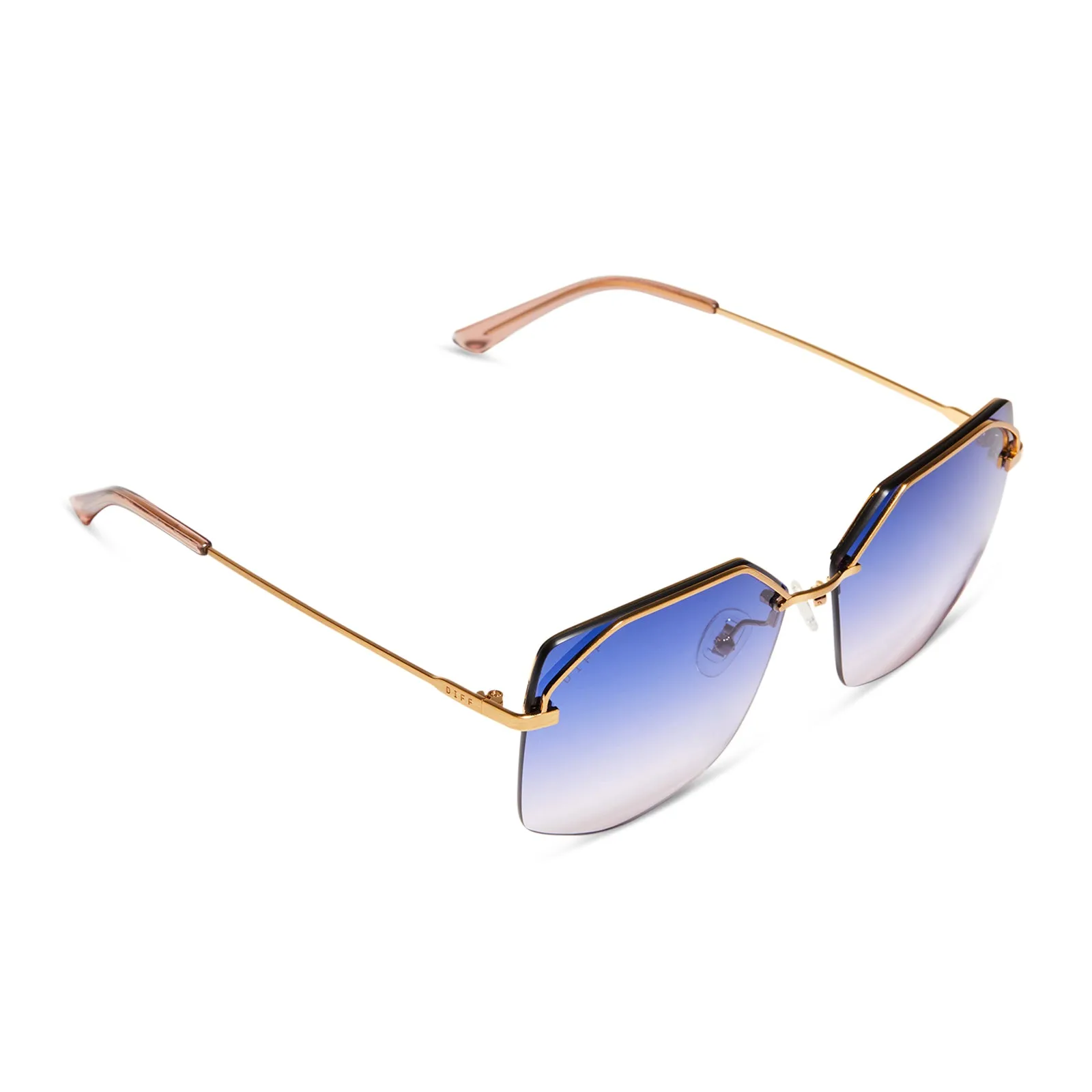 BREE - BRUSHED GOLD + LAVENDER ROSE GRADIENT SUNGLASSES sold by Diff Eyewear product image thumbnail 4