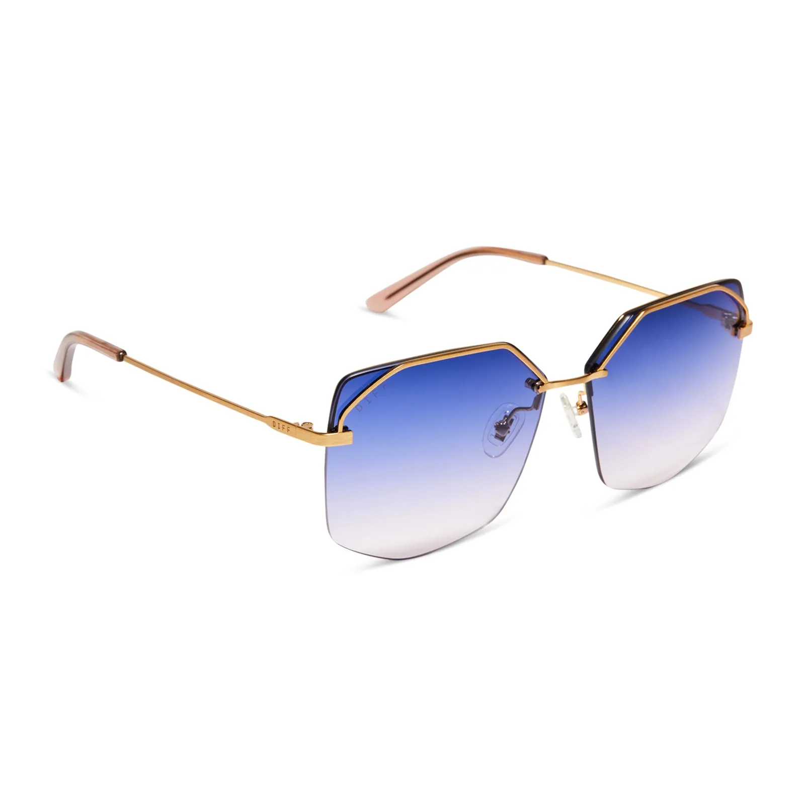 BREE - BRUSHED GOLD + LAVENDER ROSE GRADIENT SUNGLASSES sold by Diff Eyewear product image thumbnail 2