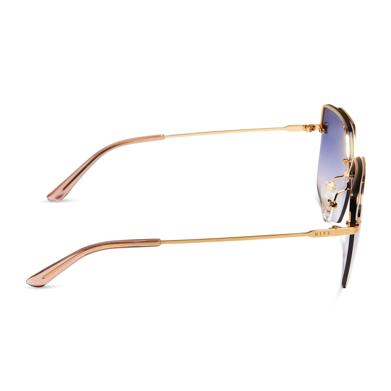 BREE - BRUSHED GOLD + LAVENDER ROSE GRADIENT SUNGLASSES sold by Diff Eyewear product image thumbnail 3