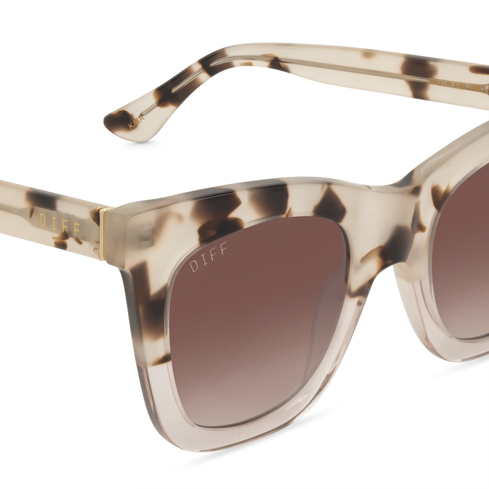 KAIA - CREAM TORTOISE / SANDSTONE + BROWN GRADIENT MIRROR SUNGLASSES sold by Diff Eyewear product image thumbnail 4